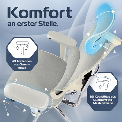 CLOUVOU MasterSeat Ergonomischer Bürostuhl: Testsieger, Individuell Anpassbar, Home Office & Gaming Stuhld