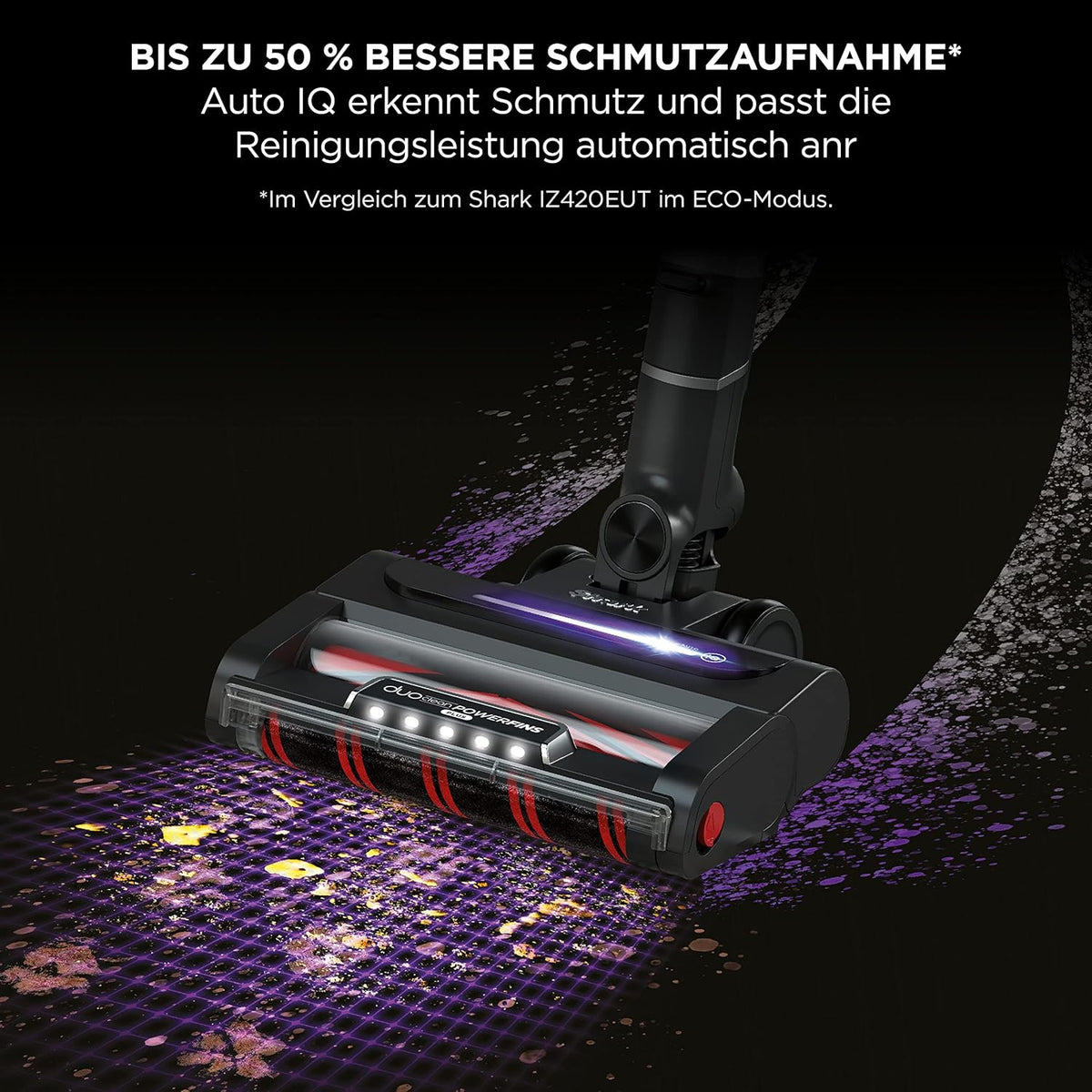 Shark IZ420EUT Kabelloser Stielstaubsauger: Smart, Leistungsstark, Anti Hair Wrap, Lange Laufzeitd