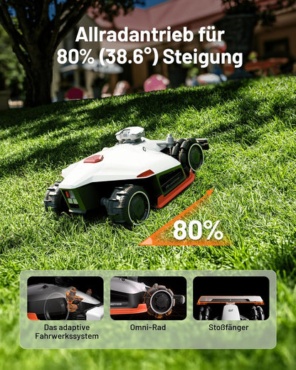 MAMMOTION LUBA 2 AWD 5000X Mähroboter 5000 m², NetRTK+Vision, ohne Kabel, 80 % Steigungf