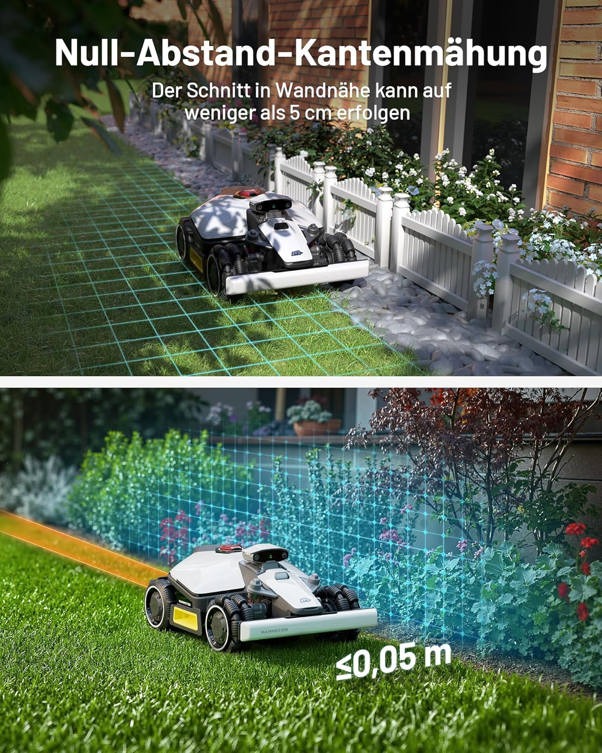 MAMMOTION LUBA mini AWD 800, 800m², Ohne Kabel, NetRTK+Vision, 4G, 80% Steigungf