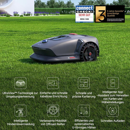 MOVA 1000 Mähroboter 1000 m², 3D-LiDAR & App-Steuerungf