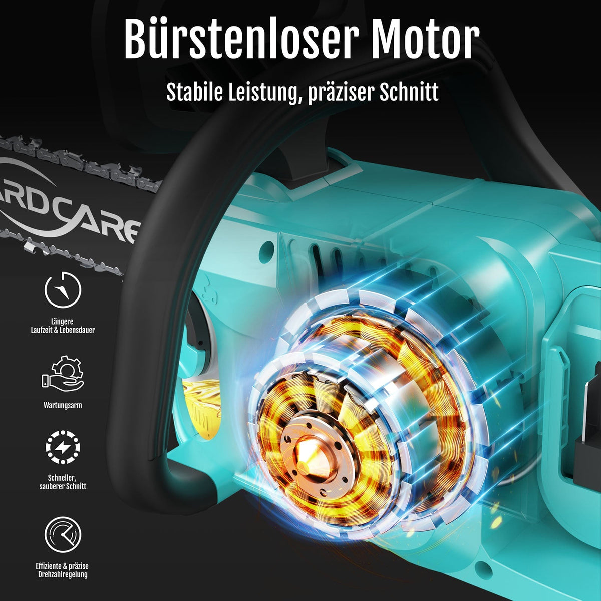 YARDCARE 16" bürstenlose Akku-Kettensägef