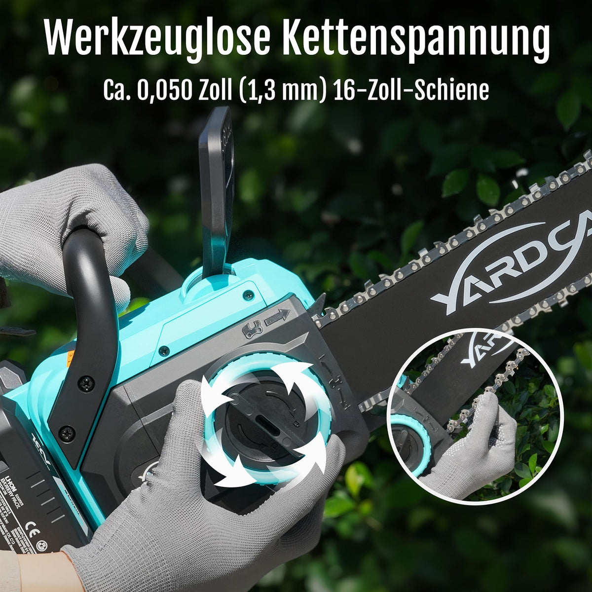 YARDCARE 16" bürstenlose Akku-Kettensägef