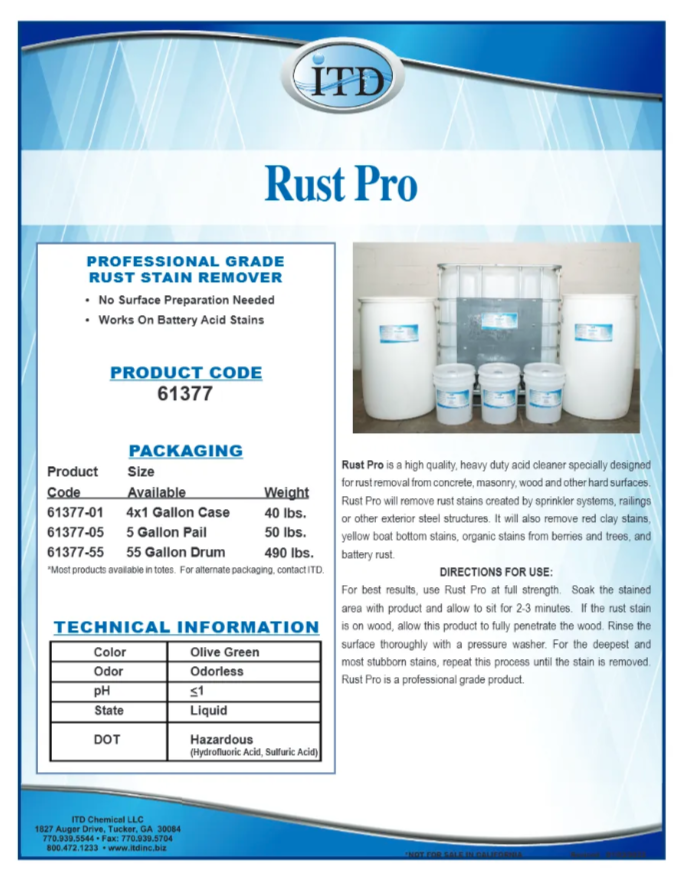 Rust Pro Rust Stain Remover 1 Gallon