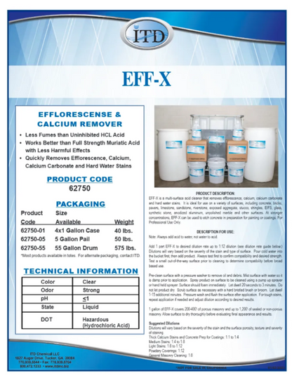 EFF-X – Efflorescence & Calcium Remover 1 Gallon