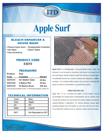 Apple Surf – Bleach Enhancer & House Wash 5 Gallon