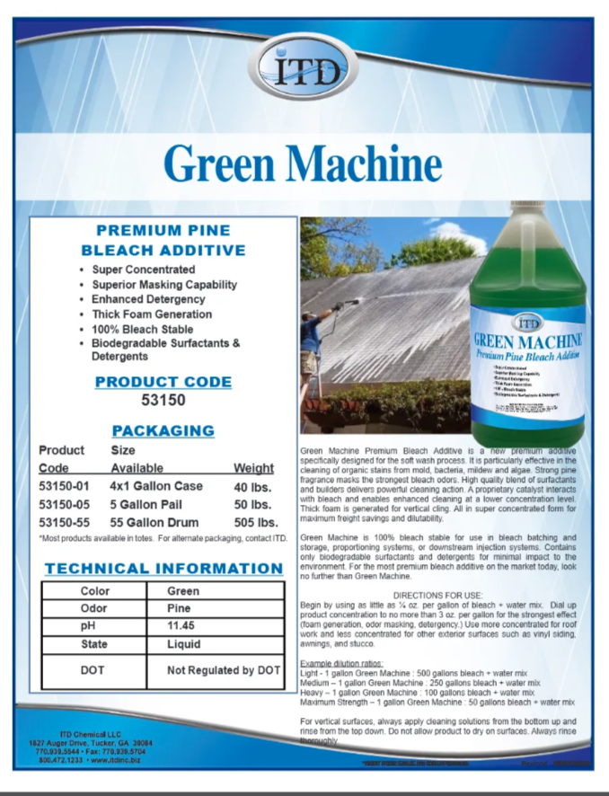 Green Machine – Premium Pine Bleach Additive 1 Gallon