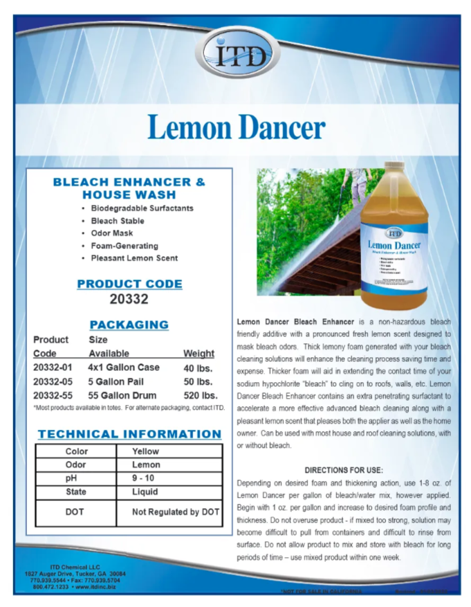 Lemon Dancer – Bleach Enhancer & House Wash 20332 1G